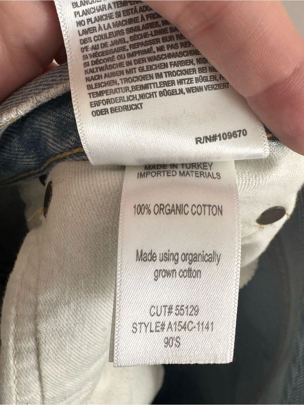 Agolde Jeans 90's Organic Cotton Jeans Size 32 Button Fly Distressed